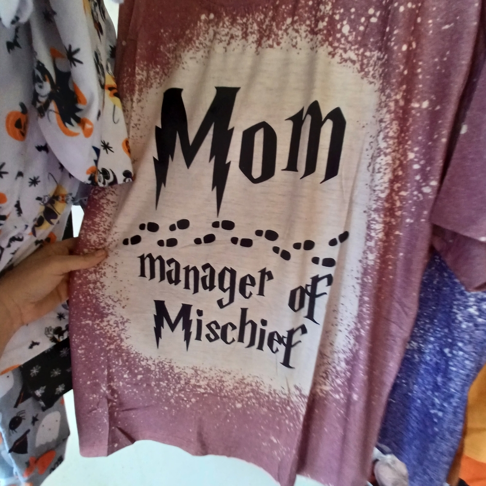 Purple 'Mom Manager of Mischief' Graphic Tee